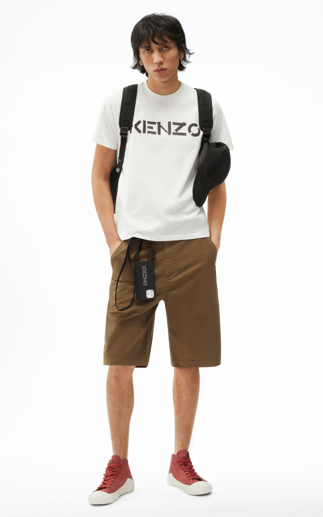 Camisetas Kenzo Logo Hombre Blancas KUA904685